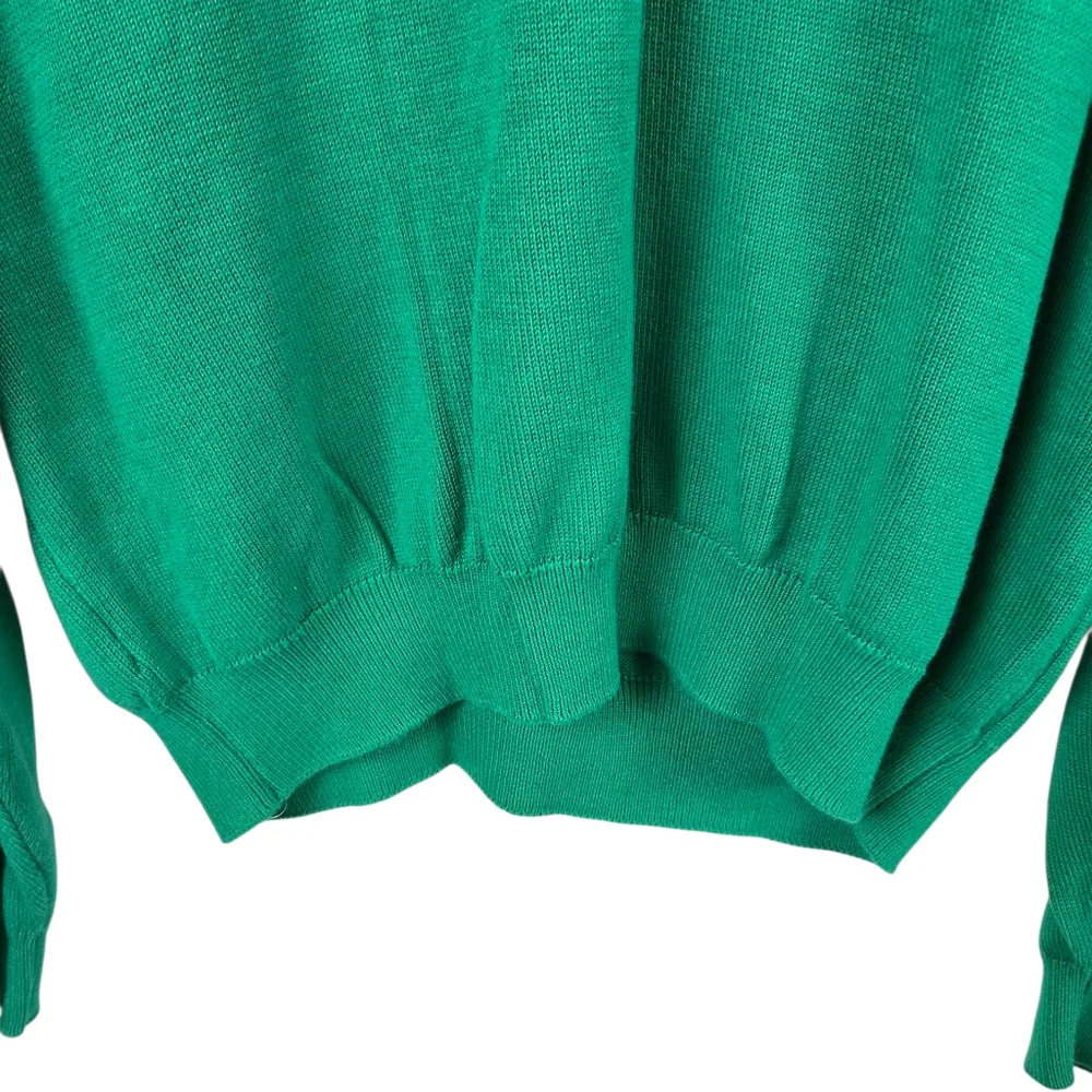 St Michael Mens Green Cotton Crewneck Oversized Sweater